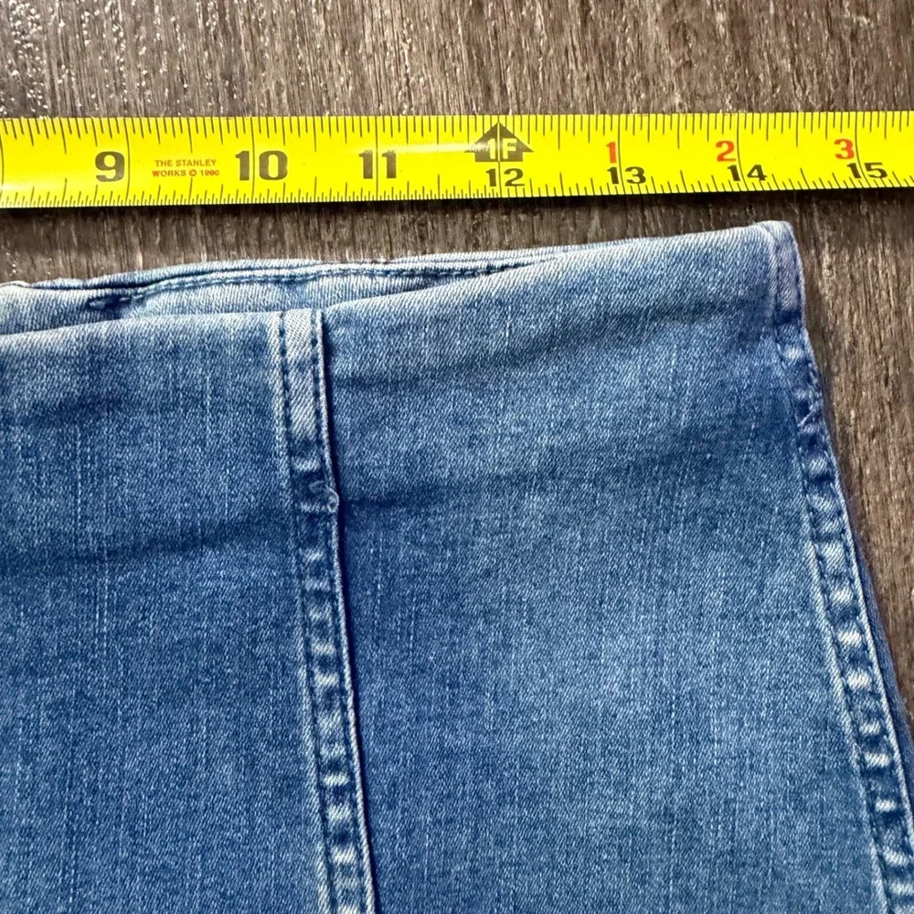 Free People Denim Mini Skirt Womens 6 Blue Seam Detail Back Zip Casual Boho‎